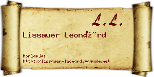 Lissauer Leonárd névjegykártya