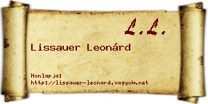 Lissauer Leonárd névjegykártya