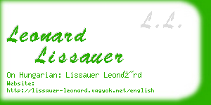 leonard lissauer business card